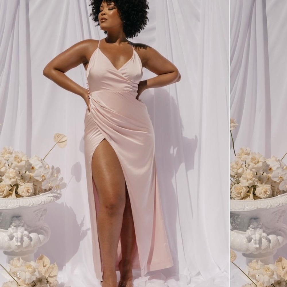 Meshki satin pink dress